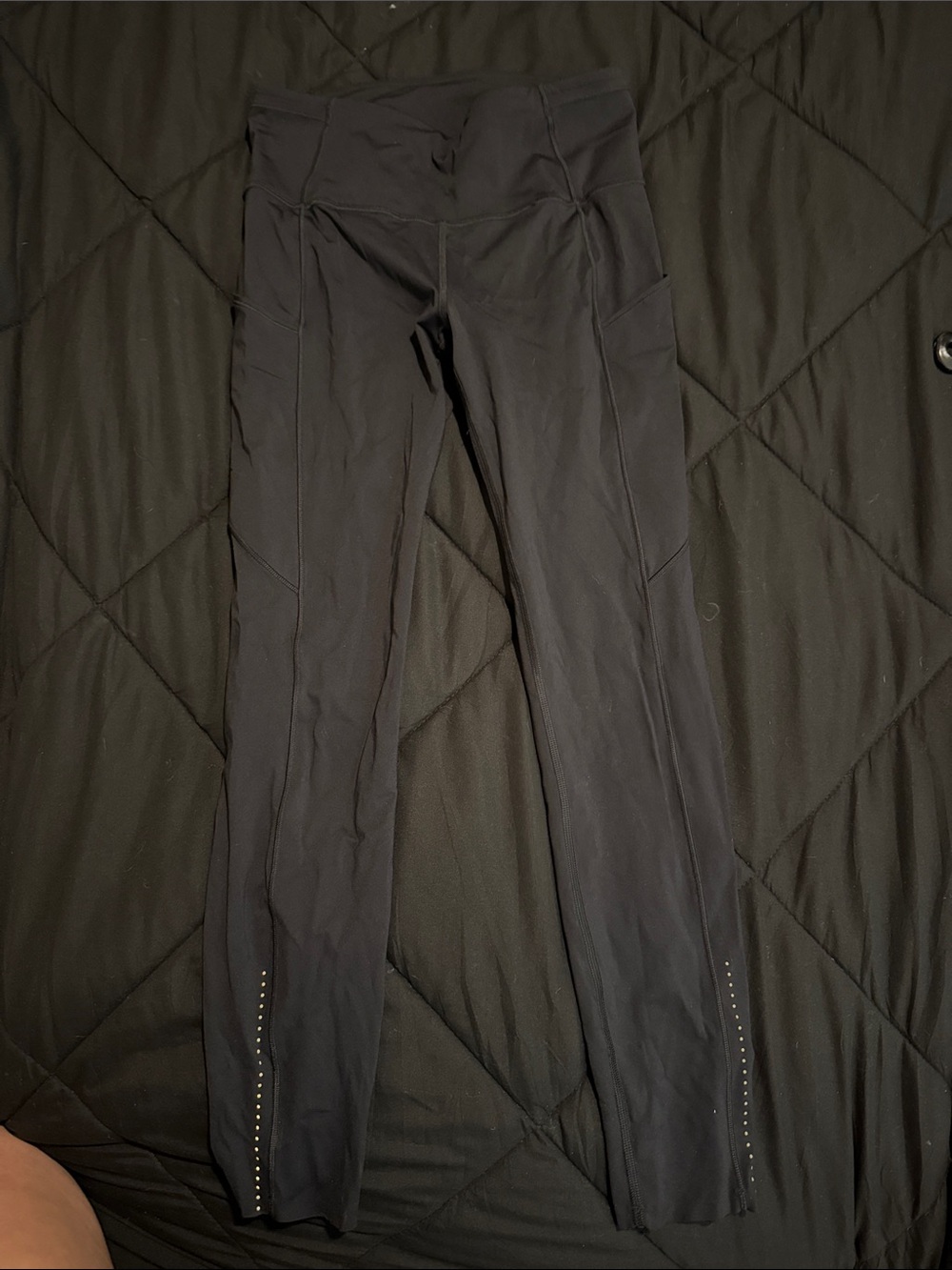 lululemon athletica Black High-Rise Performance Leggings with Ankle reflectors
